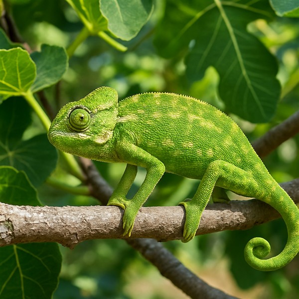 Chameleon in a fig tree